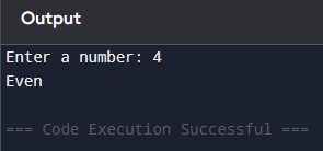 Python Exercises even or odd output