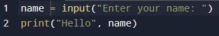 Python Exercises input name input