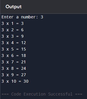 Python Exercises multiplication output