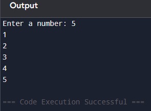 Python Exercises n number output