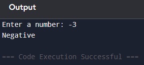 Python Exercises neg pos output