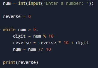 Python Exercises reverse input