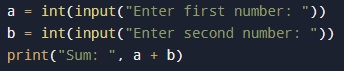 Python Exercises simple addition input