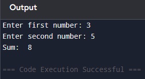 Python Exercises simple addition output